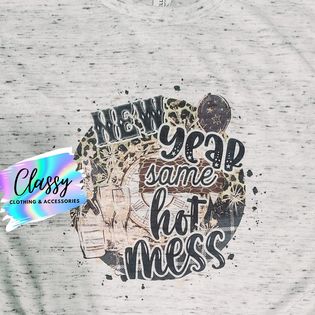 "New Year, Same Hot Mess" Racerback Tank