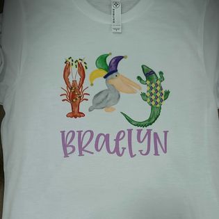 "Crawfish, Pelican, and Gator" Personalized Kids T-Shirt