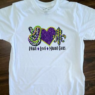 "Peace, Love, Mardi Gras" T-Shirt