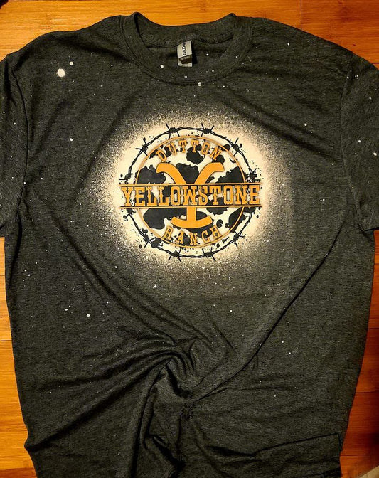 "Dutton Yellowstone Ranch" Bleached T-Shirt