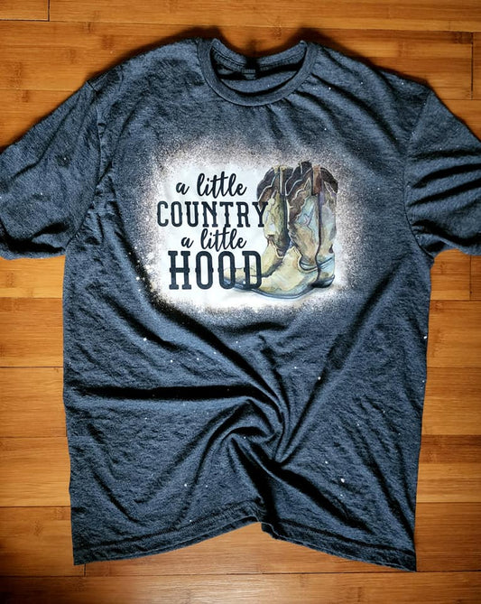 "A Little Country, A Little Hood" Bleached T-Shirt