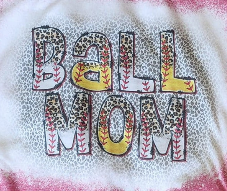 "Ball/Baseball Mom" Bleached T-Shirt