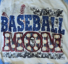 "Ball/Baseball Mom" Bleached T-Shirt